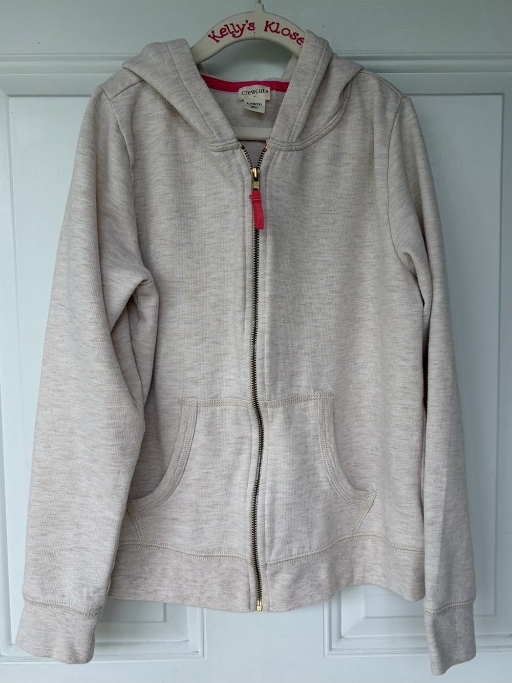 •Crewcuts• Girls Full Zip Hoodie in Oatmeal - Size Large (10/11)